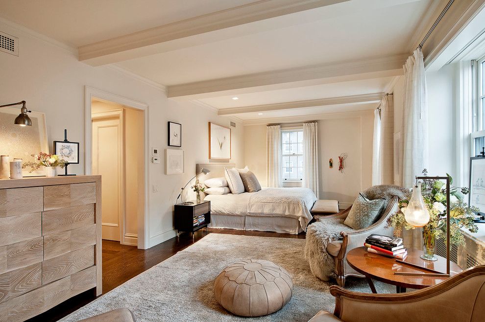 Howell Furniture for a Contemporary Bedroom with a Pillows and Lower Fifth Avenue Apartment by David Howell Design