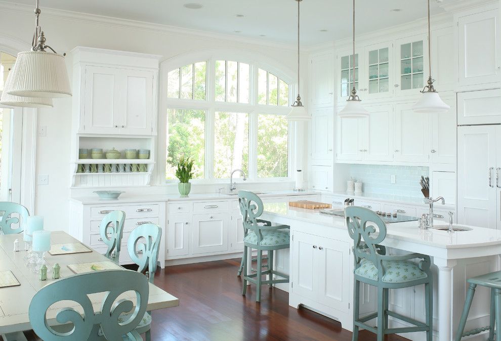 Hudson Appliance for a Beach Style Kitchen with a White Kitchen and Kitchens by Professional Designers by Signature Kitchens & Baths of Charleston, Inc.