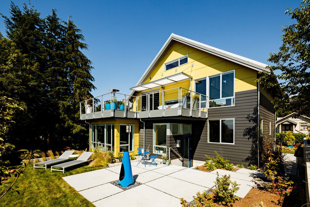 Huntington Beach Fire Pits for a Contemporary Exterior with a Cable Railing and Phinney Ridge Seattle by Portal Design Inc