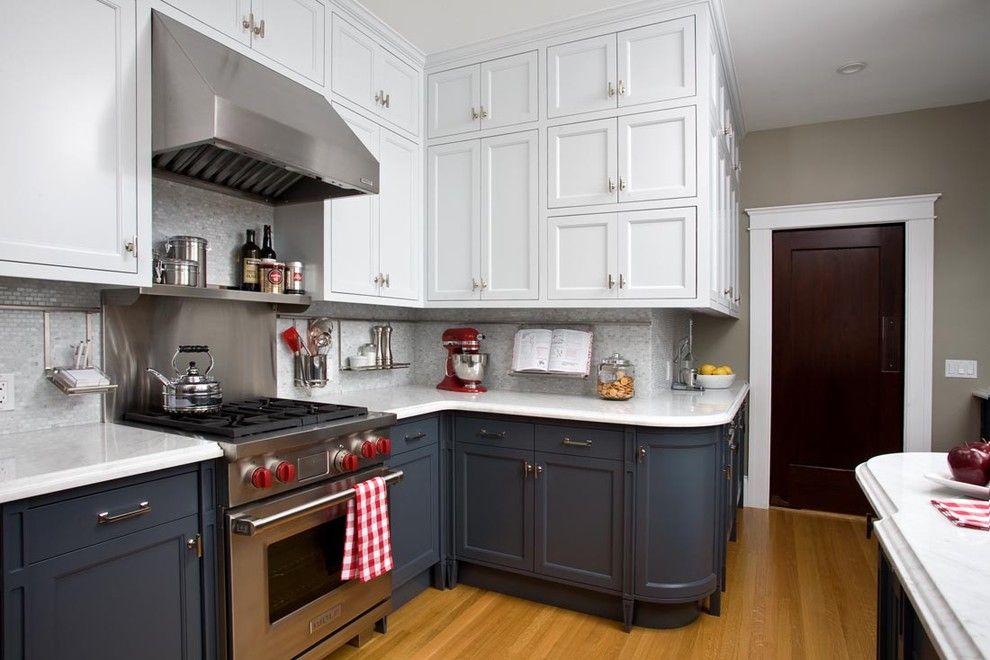 Huppe for a Transitional Kitchen with a Range Hood and Ashbury Heights Victorian's Remodeled Kitchen by Artistic Designs for Living, Tineke Triggs