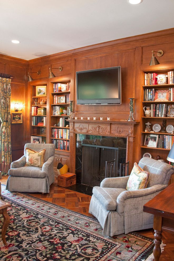 Hyde Park Pittsburgh for a Traditional Home Office with a Carved Fireplace and Hyde Park Addition & Renovation by Camery Hensley Construction, Ltd