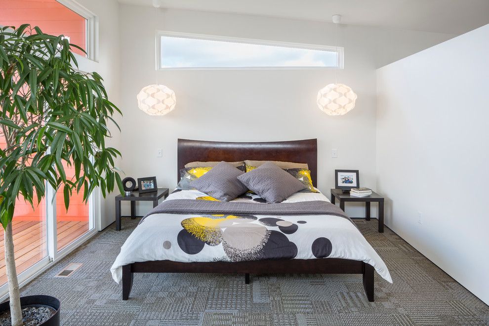 Ikea Brimnes Bed for a Contemporary Bedroom with a Bedding and 1127 Residence by Studiobuild