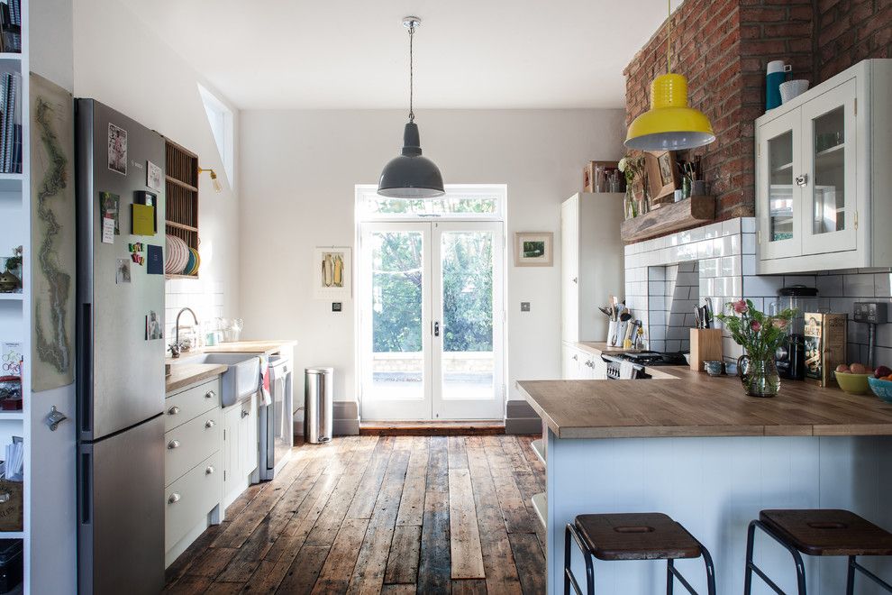 Ikea Dishwasher for a Farmhouse Kitchen with a Double Doors and Photography for Hfm Architects, House Refurbishment, North London by Adelina Iliev Photography