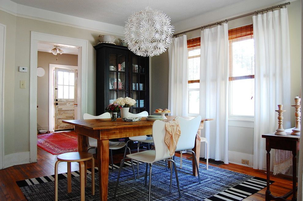 Ikea Folding Chair for a Eclectic Dining Room with a White Dining Chair and My Houzz: Asheville Home by Corynne Pless