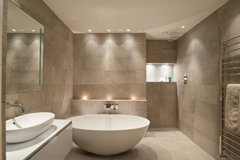 Ikea Led Bulbs for a Contemporary Bathroom with a Bathrooms and Private Residence, Notting Hill Gate by Sian Baxter Lighting Design