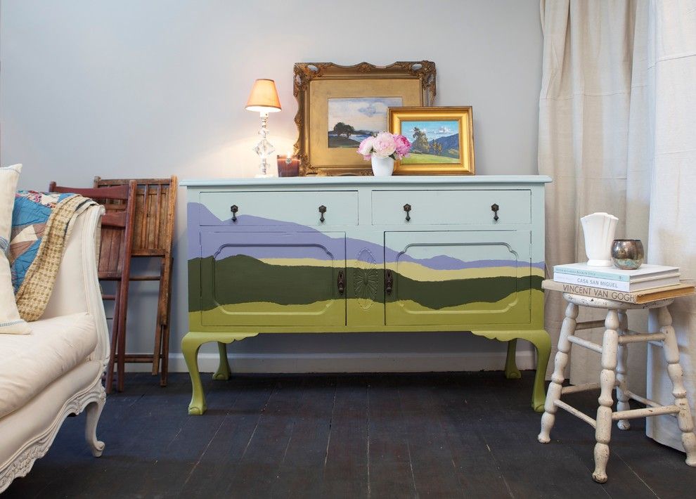 Ikea Malm 6 Drawer Dresser for a Eclectic Living Room with a Painted Dresser and Eclectic Living Room by Diy Network