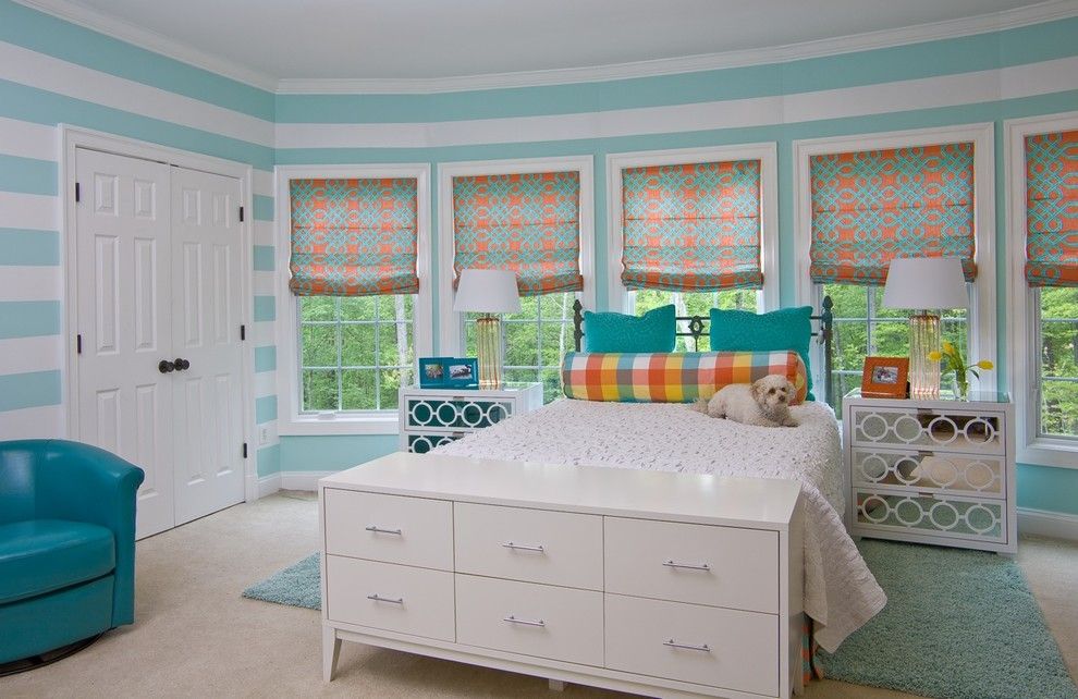 Ikea Malm 6 Drawer Dresser for a Traditional Kids with a Roman Shades and Girl's Bedroom by Simply Wesley, Llc