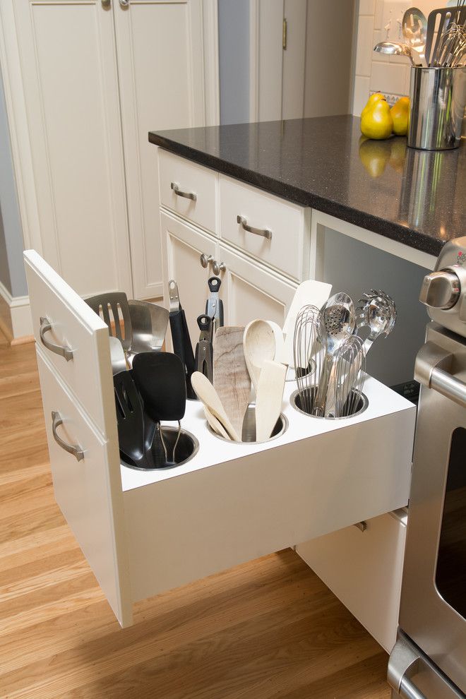 Ikea Malm 6 Drawer Dresser for a Traditional Spaces with a Storage and Creative Utensil Storage by Kirstin Havnaer, Hearthstone Interior Design, Llc