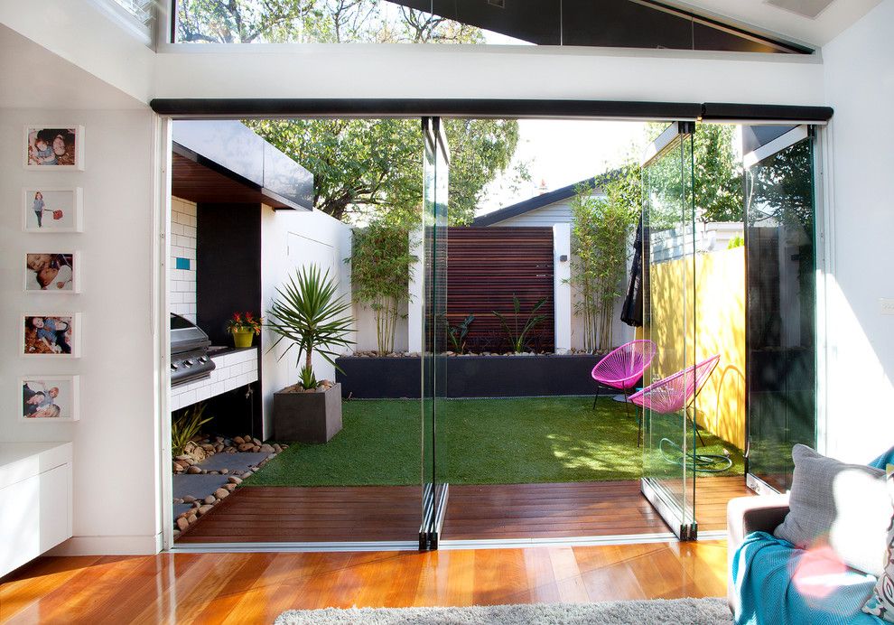 Ikea Planters for a Contemporary Patio with a Turf and Elsternwick Addition by Sketch Building Design