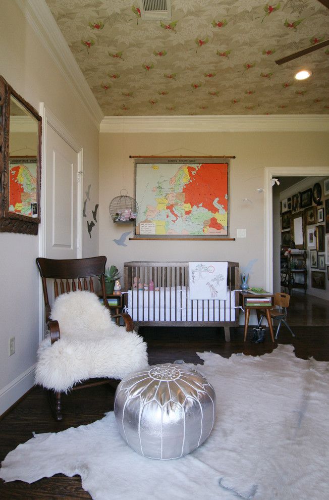 Ikea Rugs Usa for a Eclectic Nursery with a Accent Ceiling and Inspiriation Exploration by Erika Everett Design