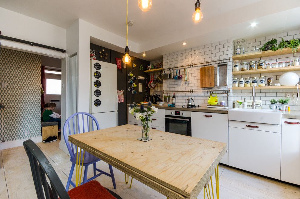 Ikea Stoughton Ma for a Eclectic Kitchen with a Apron Front Sink and Hackney Flat by Amelia Hallsworth Photography