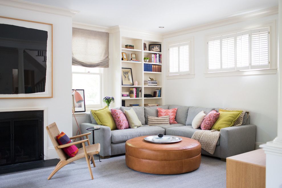 Ikea Stoughton Ma for a Transitional Family Room with a Bookcase and Avon Hill Cambridge, Ma by Davis Scott, Llc