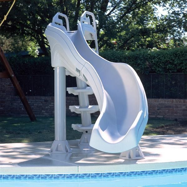 Interfab for a Modern Pool with a Poolsupplyworld Com and Inter Fab X Stream Pool Slide   Summit Gray by Poolsupplyworld