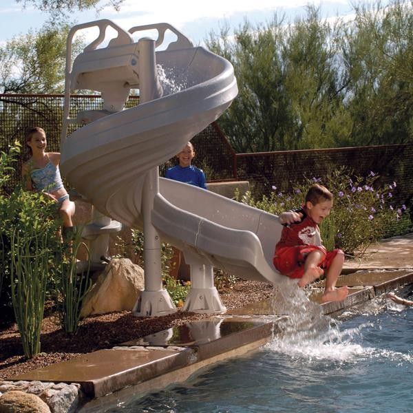 Interfab for a Tropical Pool with a Pool Fun and Inter Fab G Force Complete Pool Slide by Poolsupplyworld