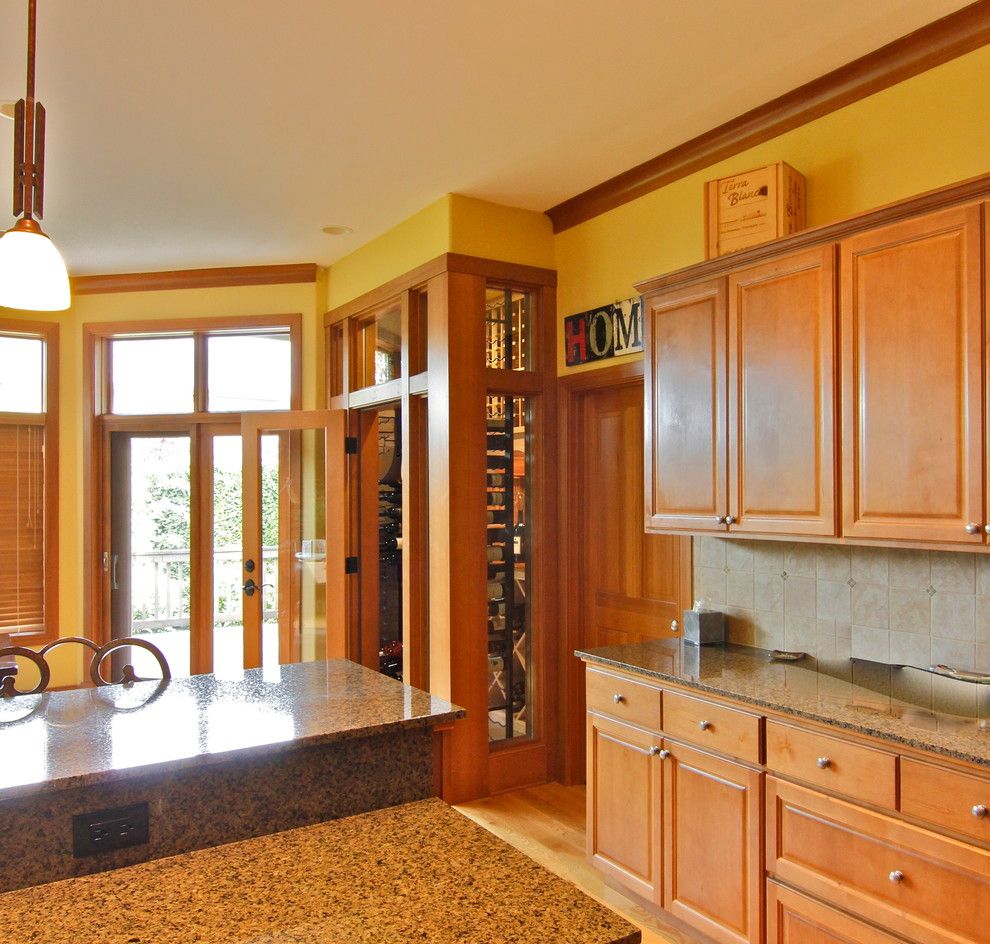 Issaquah Glass for a Contemporary Wine Cellar with a Premium Redwood and Issaquah, Wa, Wine Cellar, Dsb by Inviniti Cellar Design