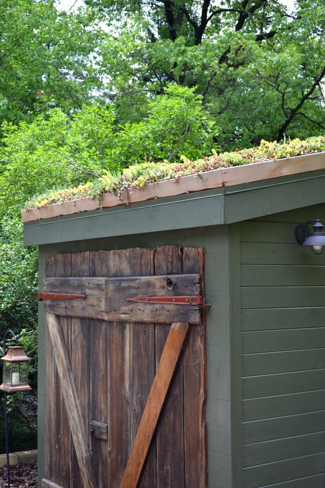 Jackson and Coker for a Rustic Shed with a Storage and Wyncote Home   Exterior by Colleen Brett