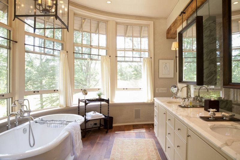 Jackson and Coker for a Traditional Bathroom with a Marble Counter and Equestrian Lifestyle by Kate Jackson Design