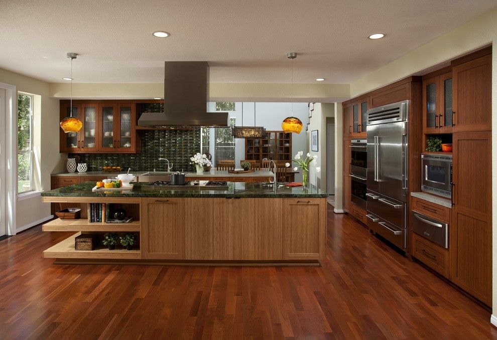 Jatoba for a Contemporary Kitchen with a Portland and Dewils Bamboo Cabinetry by Dewils Custom Cabinetry