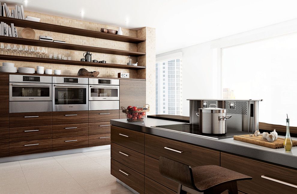 Johns Appliance for a Contemporary Kitchen with a Induction Cooktop and Bosch Kitchens by Bosch Home Appliances
