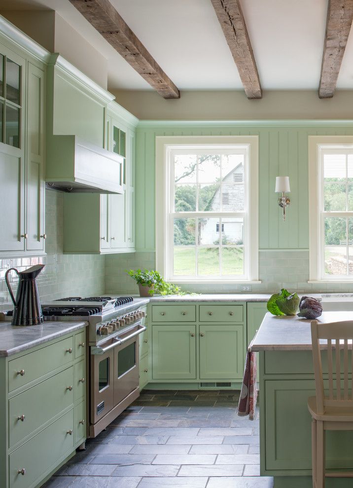 Johns Appliance for a Farmhouse Kitchen with a Slate Tile and American Farmhouse by Donald Lococo Architects