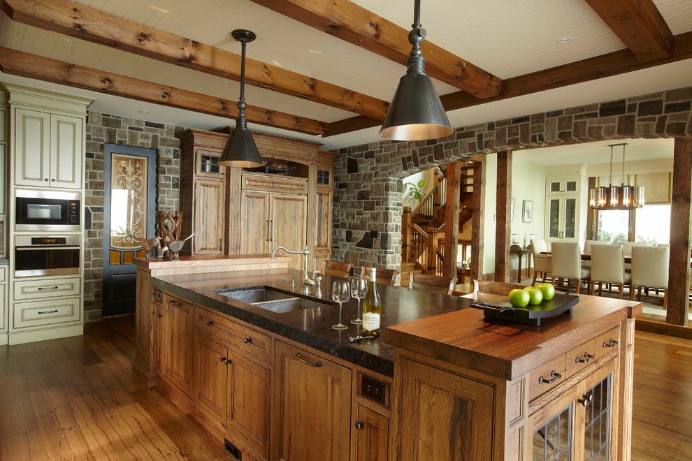 Johns Appliance for a Rustic Kitchen with a Kitchen Island and the Cottage by Parkyn Design