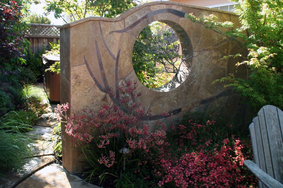 Jolee for a Contemporary Landscape with a Flagstone Wall Art and Hardscapes by the Village Gardener