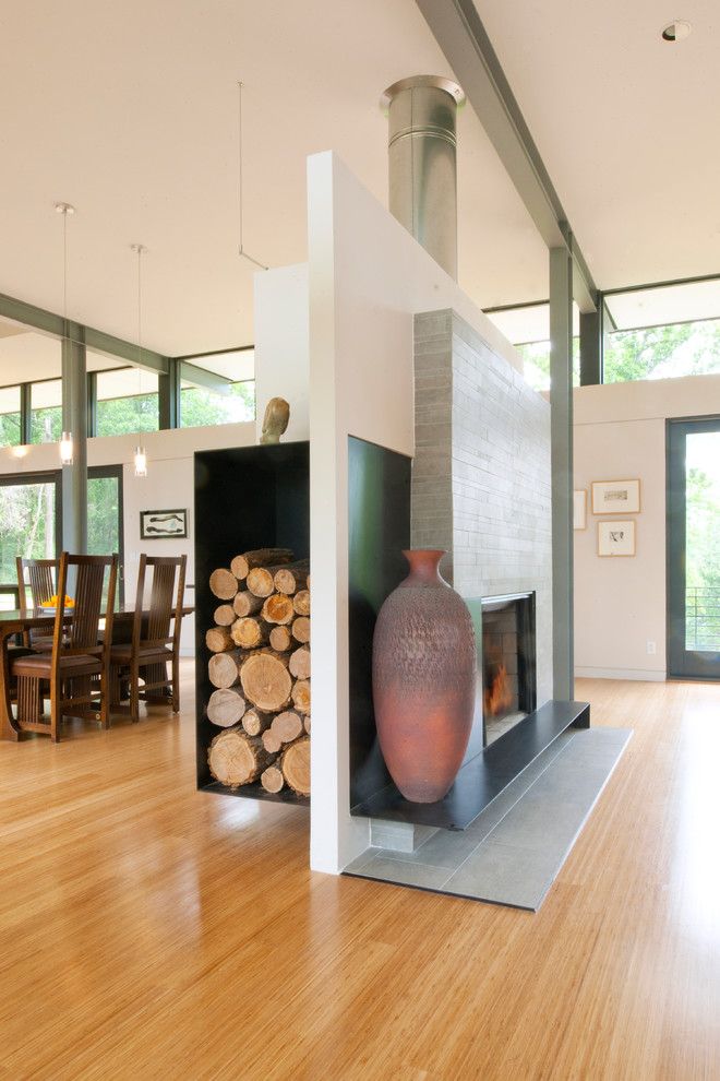 Julia Morgan Architect for a Contemporary Living Room with a Pottery and Ridge House by Mcinturff Architects