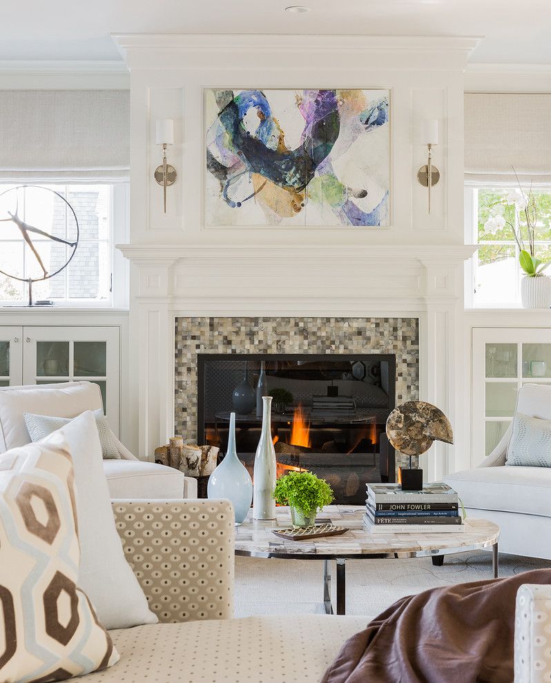 Julia Morgan Architect for a Transitional Living Room with a Oval Coffee Table and Private Residence   Marblehead, Ma by Julia Cutler Interior Design