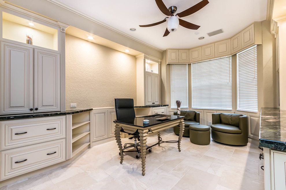 Julianos for a Traditional Home Office with a Traditional and Woodfield Country Club by Crafty Cabinets