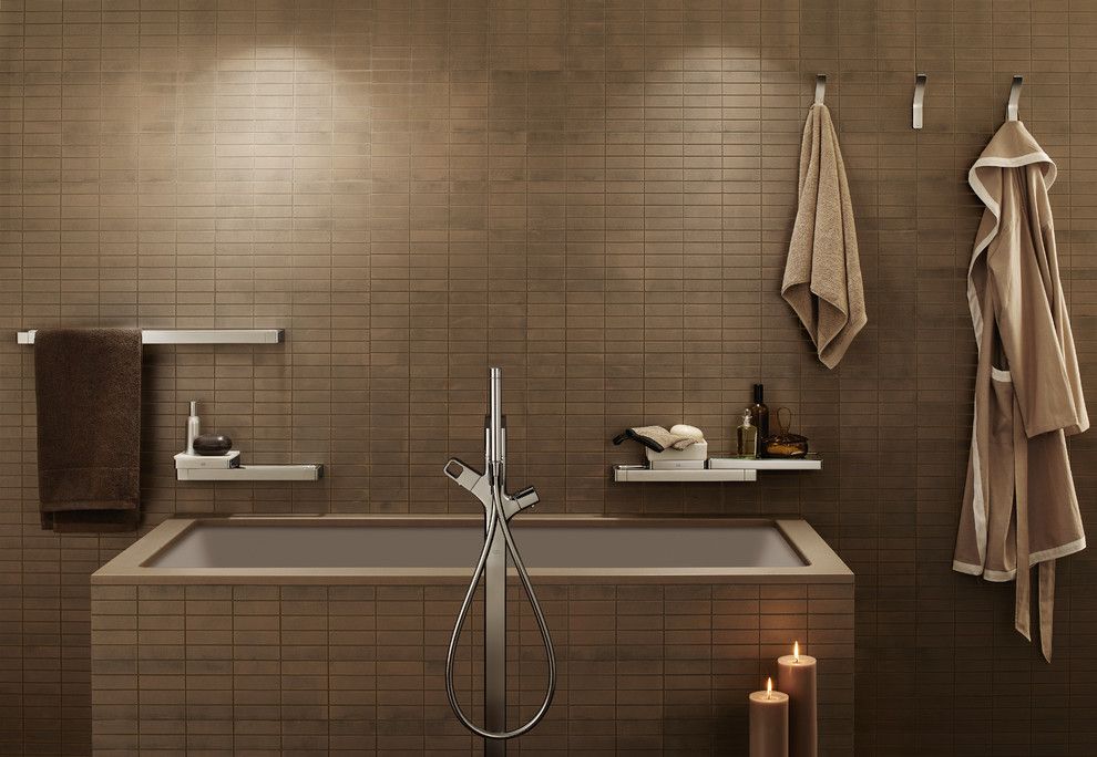 Kaleidoscope Atlanta for a Modern Bathroom with a Floating Shelves and Hansgrohe by Hansgrohe Usa