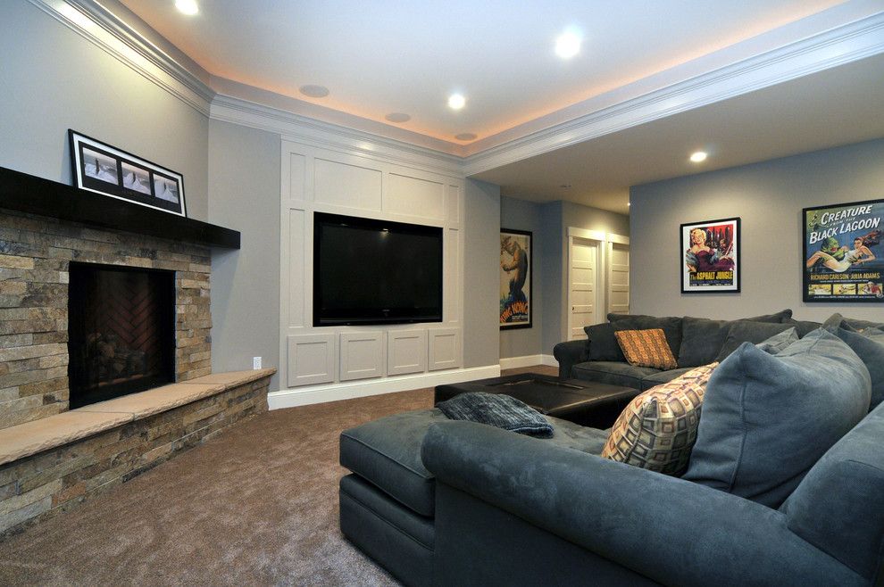 Kb Homes Denver for a Traditional Basement with a Wall Art and Observatory Park Custom Home by Austin Signature Homes