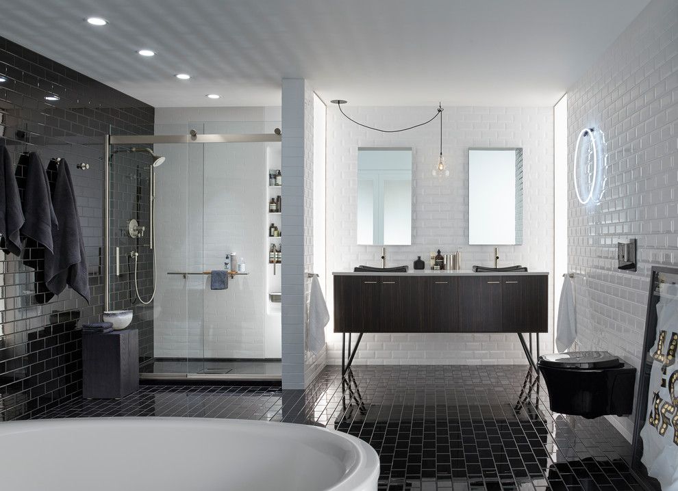 Kinkos Philadelphia for a Contemporary Bathroom with a Black and White and Kohler by Kohler