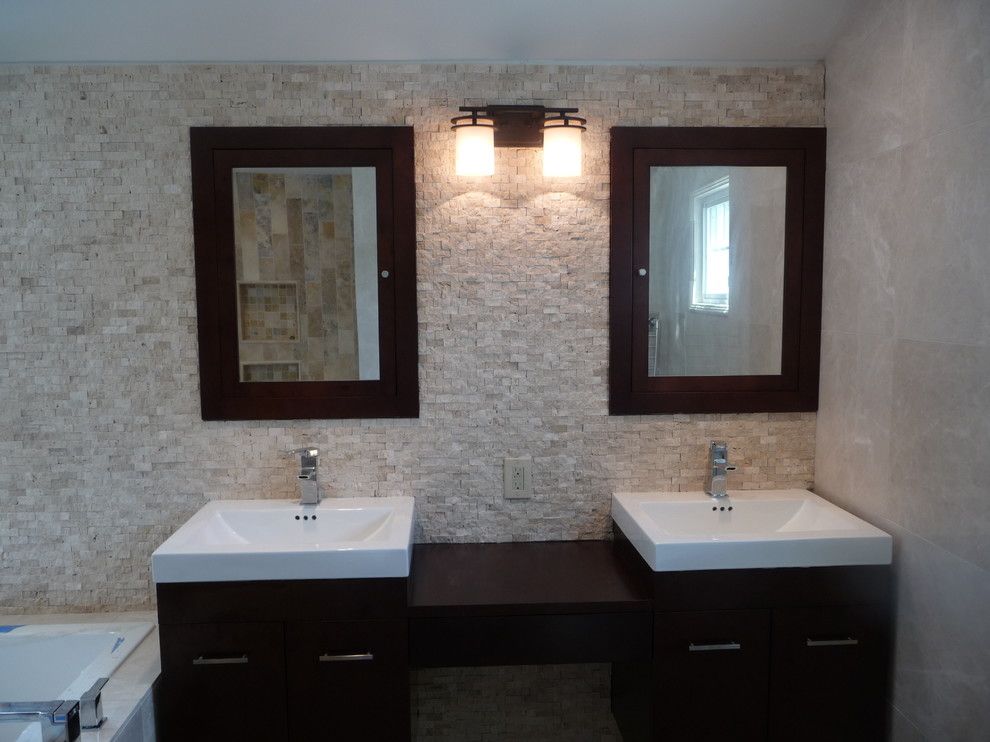 Kinkos Philadelphia for a Contemporary Bathroom with a Contemporary and Creamy Bathroom by Stonemar Natural Stone Company Llc