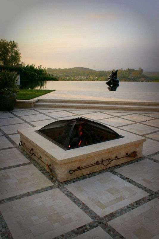 Koorsen Fire and Security for a Traditional Patio with a Fire Table and Custom Log Set and Burner by Cooke Furniture