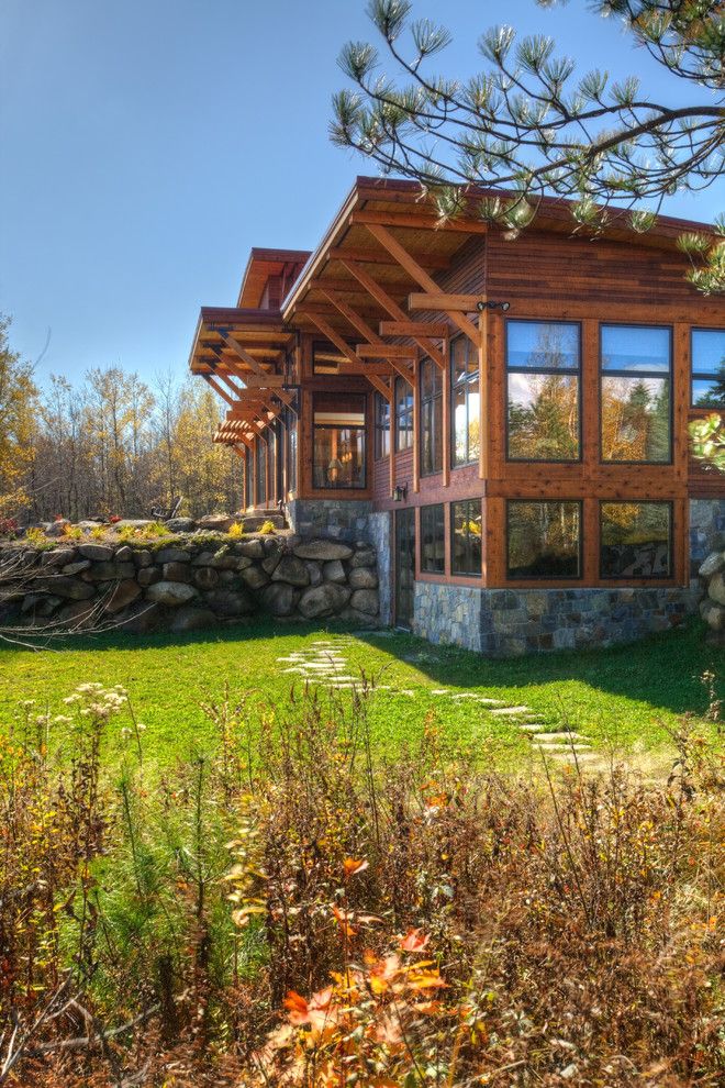 La Cantina Chicago for a Rustic Exterior with a Landscaping and Saranac Lake House by Phinney Design Group