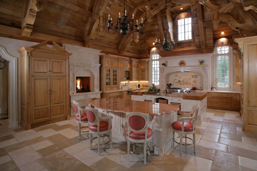 Lafayette House Nj for a Traditional Kitchen with a Double Islands and Saddle River, Nj Estate by Joe Commorata