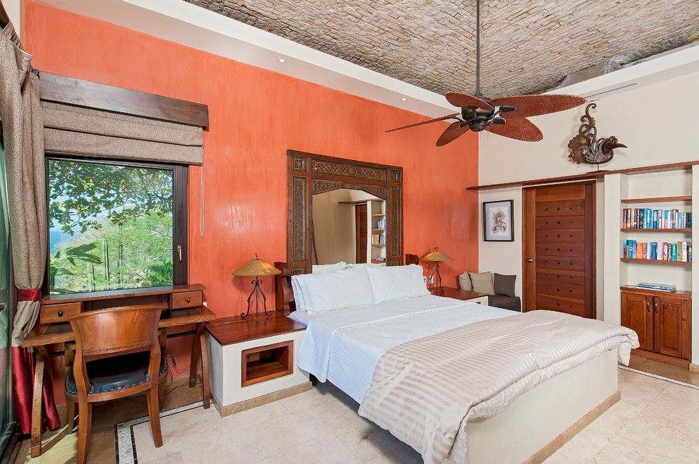 Laney Real Estate for a Mediterranean Bedroom with a Brown Roman Shade and Casa Pipilacha by Abc Real Estate Costa Rica