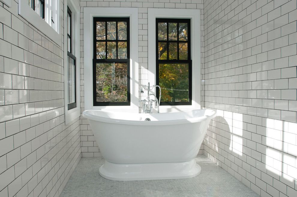 Laying Ceramic Tile for a Traditional Bathroom with a Tub and Vintage Meets High End Bathroom by Lemon Grass Interior Architecture