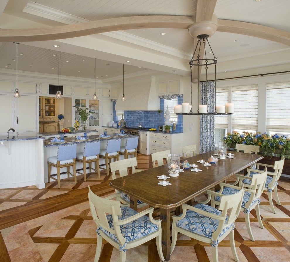 Laying Ceramic Tile for a Traditional Dining Room with a Blue Tiles and New Construction   Bethany Beach, Del. by Dewson Construction Company