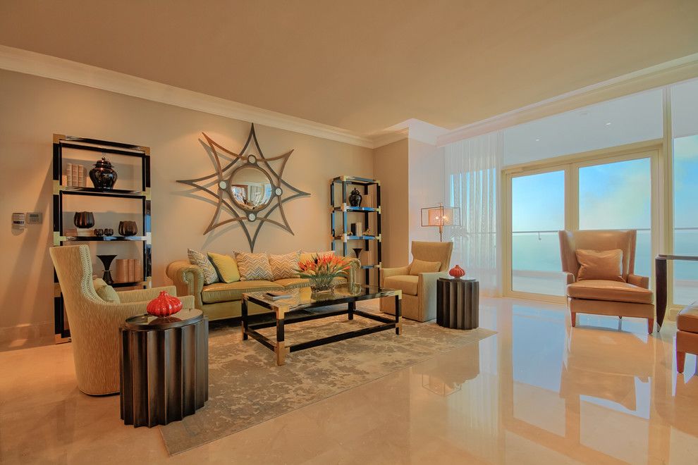 Le Reve Reviews for a Contemporary Living Room with a Dubai and Royal Penthouse, Le Reve, Dubai Marina by Signature Stagers   Luxury Home Staging