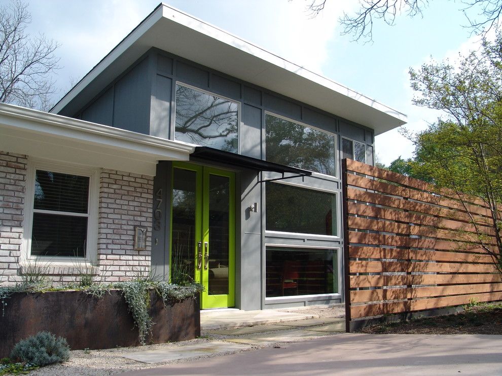 Lencioni for a Contemporary Exterior with a Slant Roof and Block House by Steve Zagorski, Architect