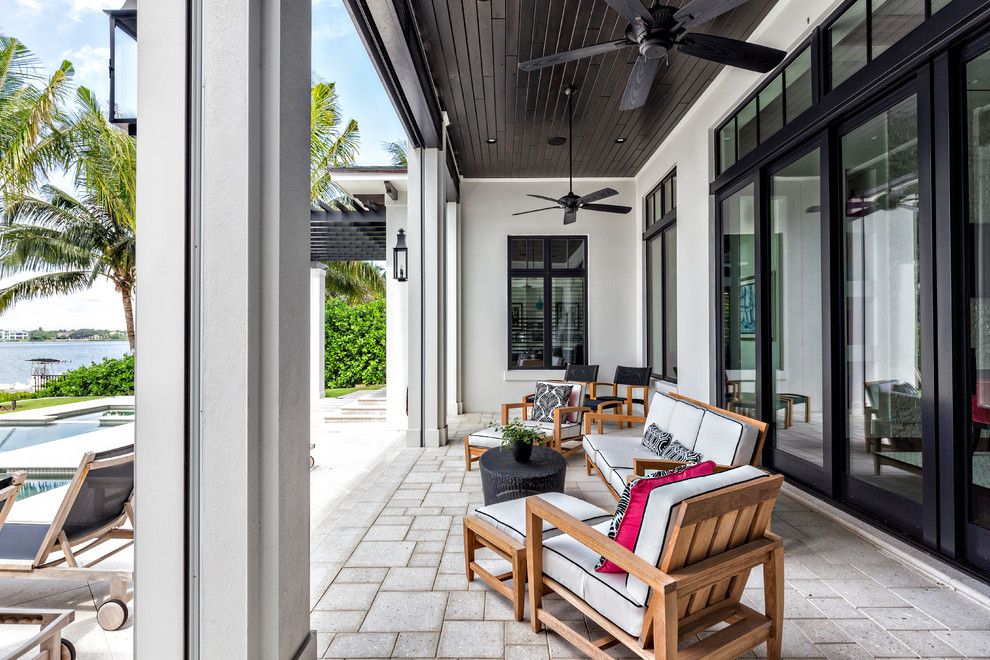 Levin Furniture Locations for a Contemporary Patio with a Outdoor Ceiling Fan and Coastal Contemporary by Joy R. Dabill Interior Design