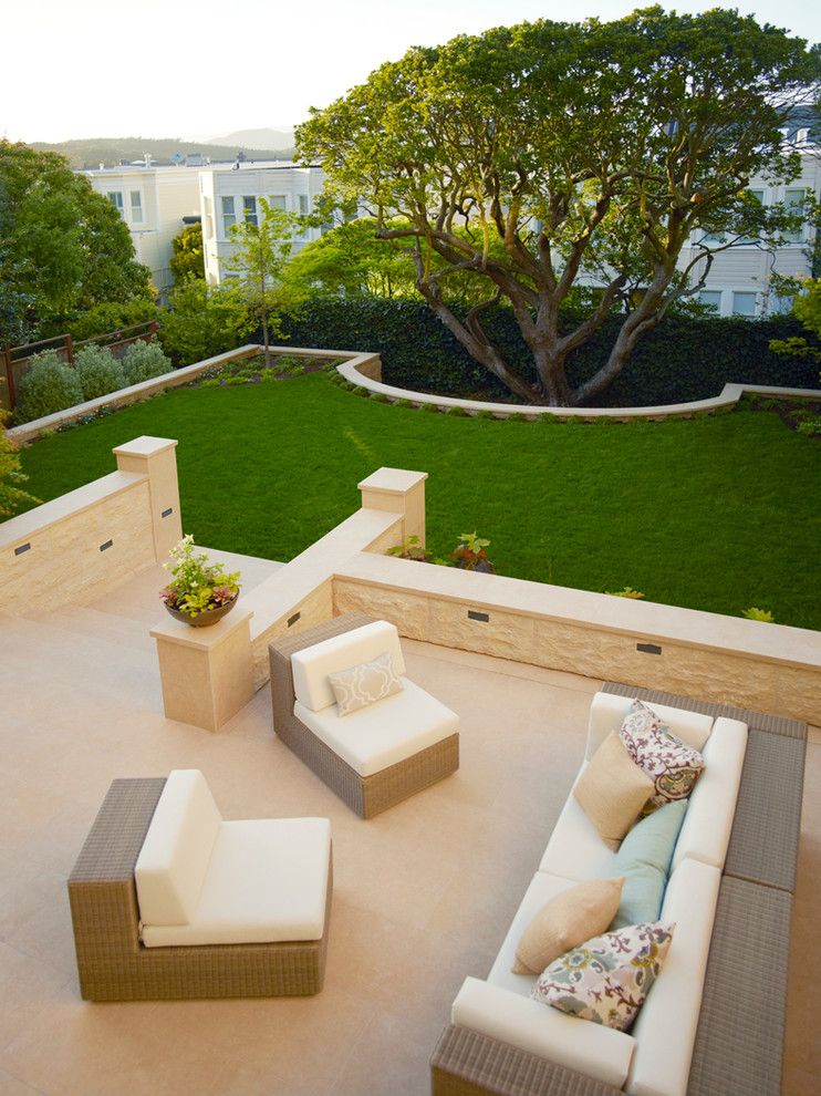 Levin Furniture Locations for a Transitional Patio with a Biege Tile and Internal by Boxleaf Design, Inc.