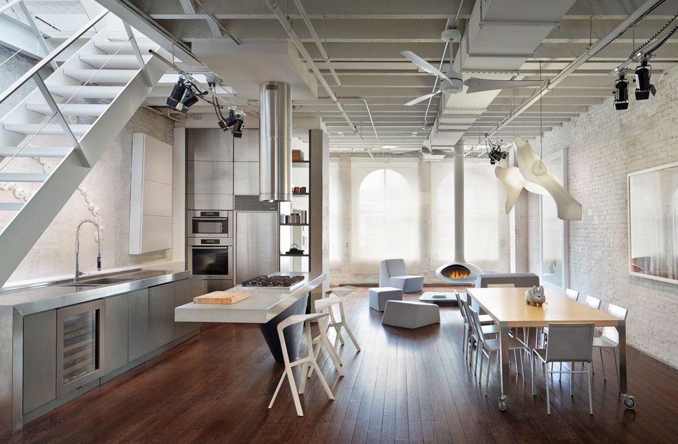 Lightolier for a Modern Kitchen with a Integrated Sink and Soho Loft   Rooftop Expansion by John Muggenborg   Architectural Photography