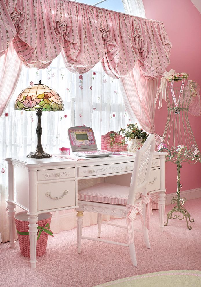 Lillys for a Traditional Kids with a Balloon Valance and Fairytale Bedroom by Sheila Rich Interiors, Llc