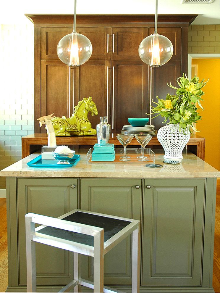 Lime Green Stool for a Contemporary Kitchen with a Cabinets and Long Beach Contemporary Kitchen by Benedict August