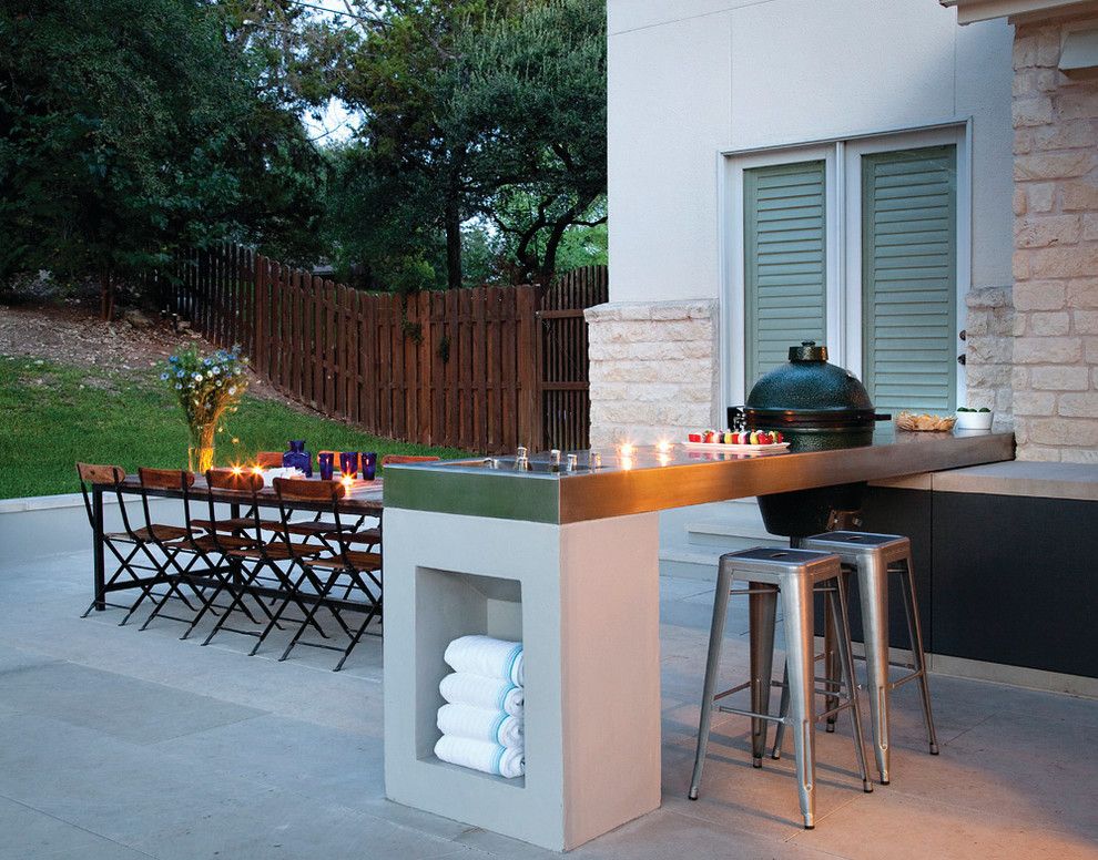 Limestone Grill for a Contemporary Patio with a Outdoor Dining and North Oak Canyon by Austin Outdoor Design