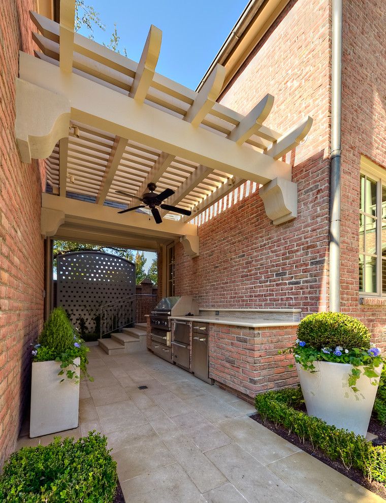 Limestone Grill for a Traditional Patio with a Bbq Grill and Outdoor Living by Harold Leidner Landscape Architects