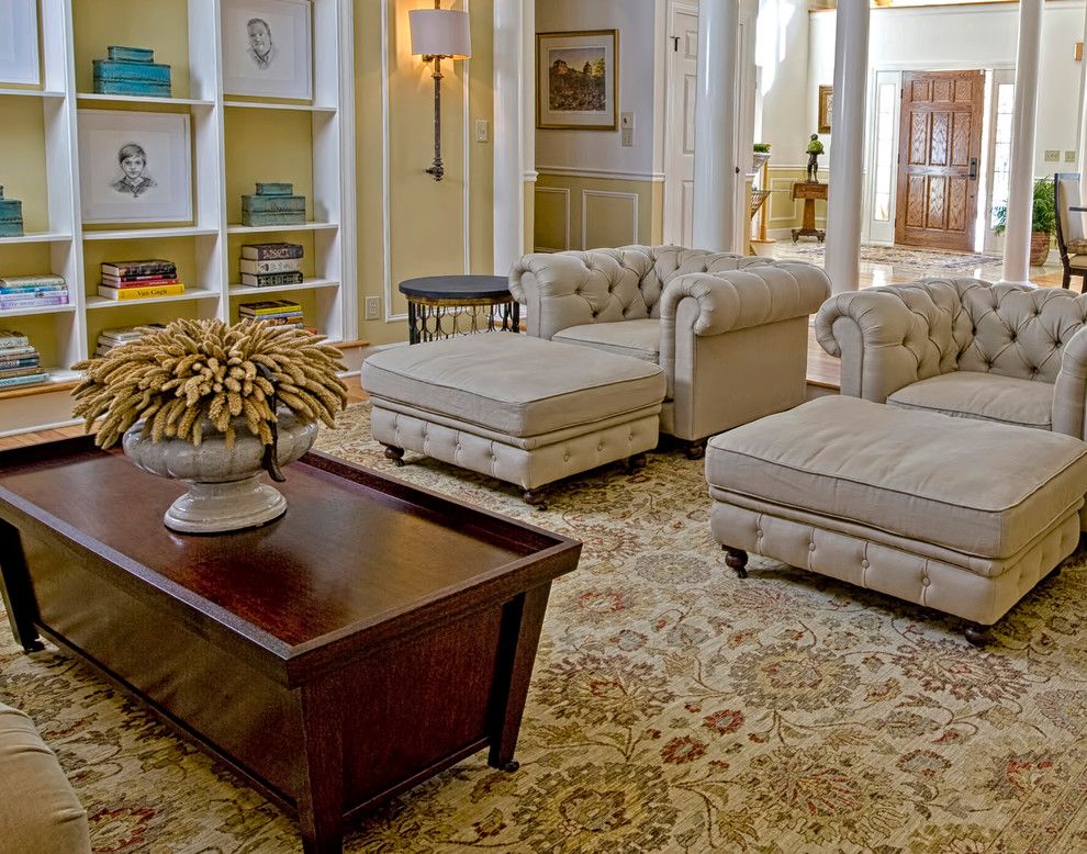 Litin Paper for a Transitional Living Room with a Transitional and Living Room by K. D. Ellis Interiors