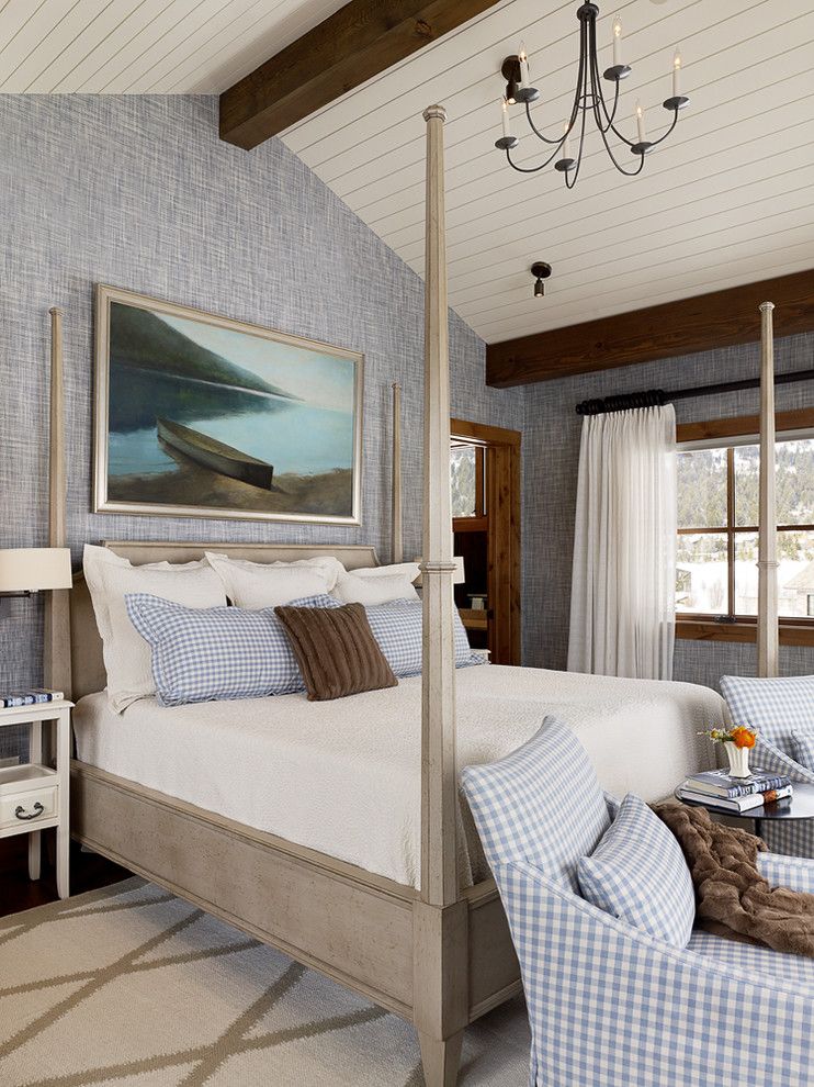 Livex for a Farmhouse Bedroom with a Gingam and Shooting Star Residence by Teton Heritage Builders